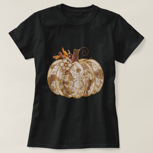  Bloemen Pompoen T-shirt Intrinsieke Applique (Design voorkant)