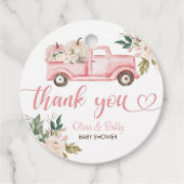  Bloemen Pompoen Truck Baby shower Bedankjes Labels (Voorkant)