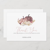 Bloemen pompoen tuin feest bedankkaart (Voorkant / Achterkant)