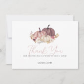 Bloemen pompoen tuin feest bedankkaart (Voorkant)