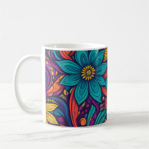 Bloemen pop kunst print koffiemok
