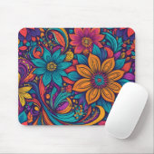 Bloemen pop kunst print muismat (Met muis)