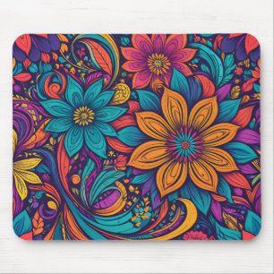 Bloemen pop kunst print muismat