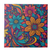 Bloemen pop kunst print tegeltje (Voorkant)