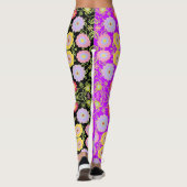 Bloemen Pop kunst schilderij bi-kleur naadloos pat Leggings (Achterkant)