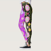 Bloemen Pop kunst schilderij bi-kleur naadloos pat Leggings (Links)