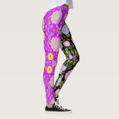 Bloemen Pop kunst schilderij bi-kleur naadloos pat Leggings (Rechts)