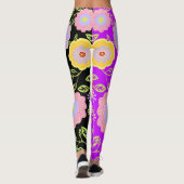 Bloemen Pop kunst schilderij bi-kleur patroon Leggings (Achterkant)