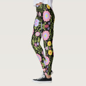 Bloemen Pop kunst schilderij naadloos patroon Leggings (Links)