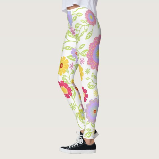 Bloemen Pop kunst schilderij Patroon Leggings (Links)