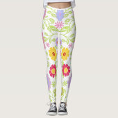 Bloemen Pop kunst schilderij Patroon Leggings (Voorkant)