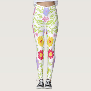 Bloemen Pop kunst schilderij Patroon Leggings