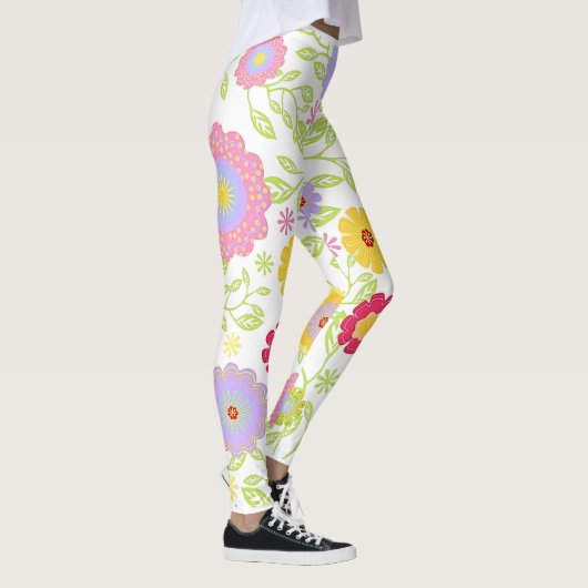 Bloemen Pop kunst schilderij Patroon Leggings (Rechts)