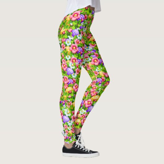 Bloemen Pop Lente Pasen Leggings (Rechts)