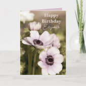 Bloemen Poppy aangepaste naam Gelukkige Verjaardag Kaart (Voorkant)