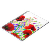 Bloemen Poppy Bloemen Kleurrijke Artsy Custom Name Notitieboek (Linkerzijde)