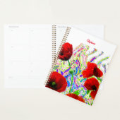 Bloemen Poppy Bloemen Kleurrijke Artsy Custom Name Planner (Display)