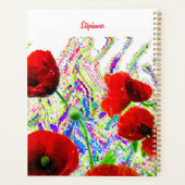 Bloemen Poppy Bloemen Kleurrijke Artsy Custom Name Planner (Achterkant)