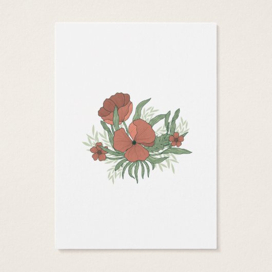  Bloemen Poppy Earring Ketting Display Kaart (Achterkant)