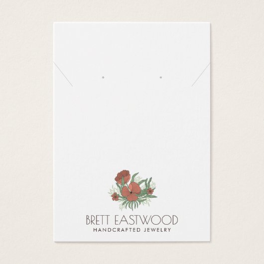  Bloemen Poppy Earring Ketting Display Kaart (Voorkant)