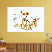 *~* Bloemen Poppy Field Floral AR9 Canvas Print (Insitu (Woonkamer))