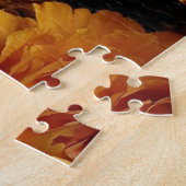 Bloemen porselein kat met echte ogen legpuzzel (Zijkant)