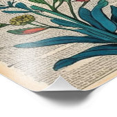 🌸  Bloemen Poster verouderd woordenboek papier (Hoek)