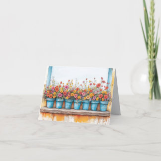 Bloemen Pots Illustratie Pastel Kleur Tekening Kaart