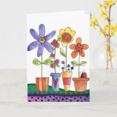 Bloemen potten kaart (Gele Bloem)