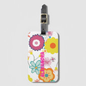 Bloemen Power Kleurrijke Roze Bagagelabel (Voorkant (verticaal))
