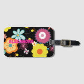 Bloemen Power Kleurrijke Roze Bagagelabel (Voorkant (horizontaal))