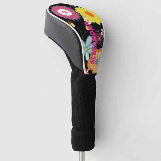 Bloemen Power Kleurrijke Roze Golfheadcover (Schuin)