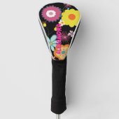 Bloemen Power Kleurrijke Roze Golfheadcover (Voorkant)