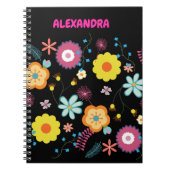 Bloemen Power Kleurrijke Roze Notitieboek (Voorkant)