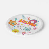 Bloemen Power Kleurrijke Roze Papieren Bordje (Gekanteld)