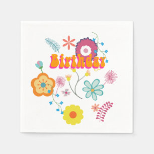 Bloemen Power Kleurrijke Roze Servet