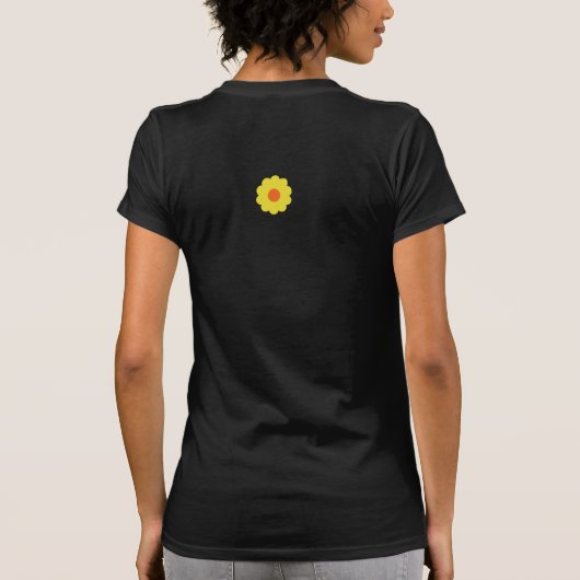 Bloemen Power Kleurrijke Roze T-shirt (Achterkant)