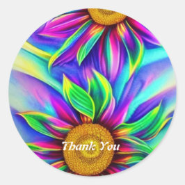 Bloemen prachtige kleuren Klassieke ronde Sticker