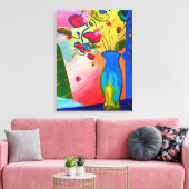 Bloemen Premium Verpakt Canvas (Glans) (Insitu (Woonkamer))