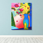 Bloemen Premium Verpakt Canvas (Glans) (Insitu (Houten vloer))