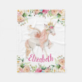 Bloemen Prinses Eenhoorn Meisje deken (Voorkant)
