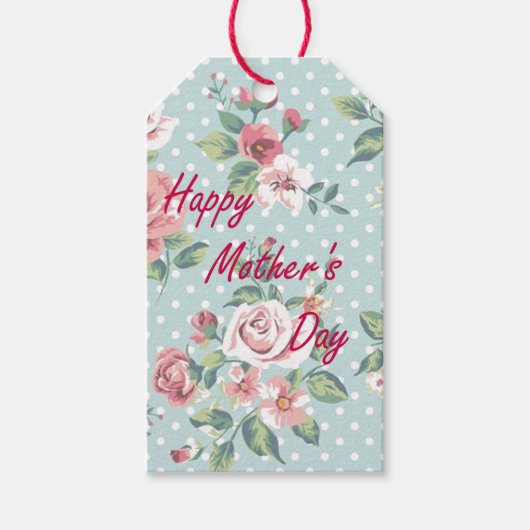 Bloemen  Print - Happy Moederdag Cadeaulabel (Voorkant)