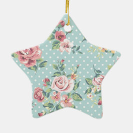 Bloemen  Print Keramisch Ornament