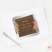 Bloemen Product Verpakking Etiketten Bruin en Zilv (Envelop)