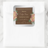 Bloemen Product Verpakking Etiketten Bruin en Zilv (Tas)