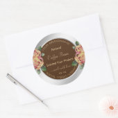 Bloemen Product Verpakking Etiketten Bruin en Zilv (Envelop)