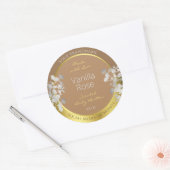 Bloemen Product Verpakking Etiketten Bruin Goud Zi (Envelop)