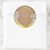 Bloemen Product Verpakking Etiketten Bruin Goud Zi (Tas)