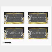 Bloemen Product Verpakking Label Zwart Goud en Gri (Vel)