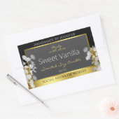 Bloemen Product Verpakking Label Zwart Goud en Gri (Envelop)